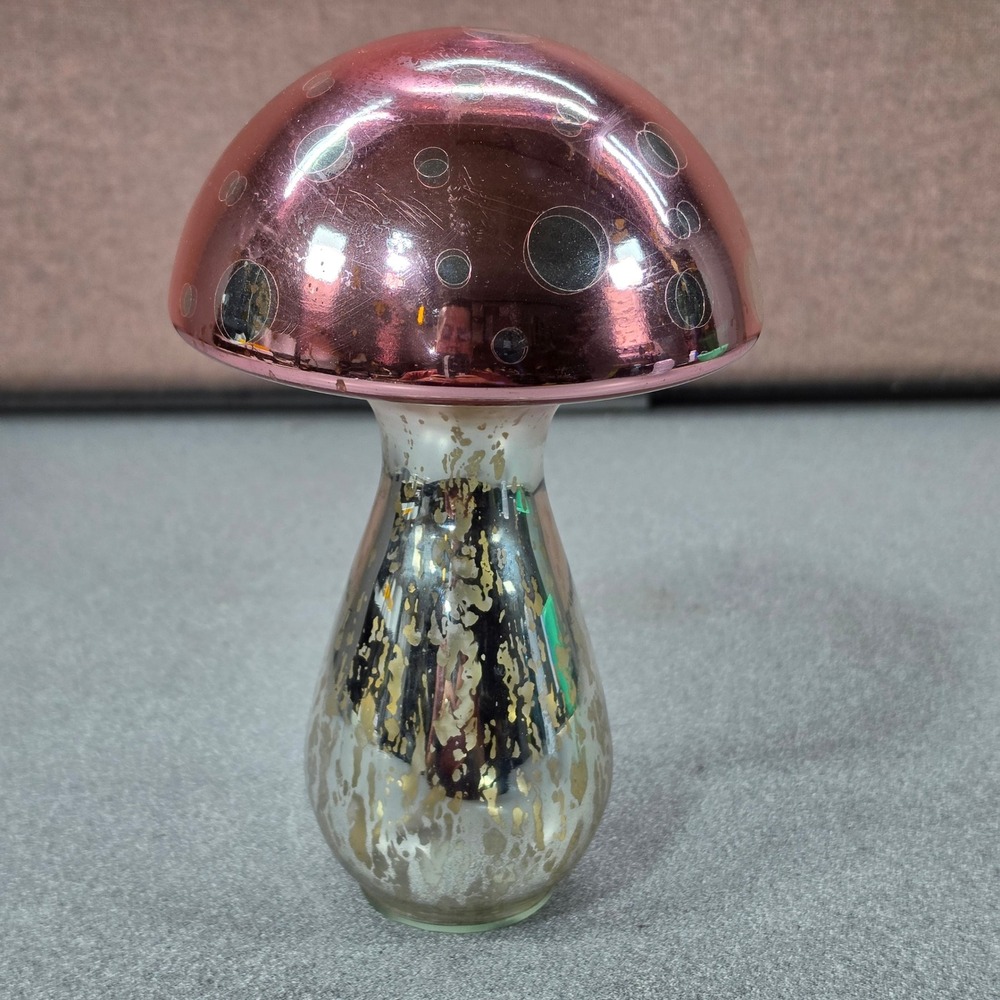 Mushroom Figurine Home Decor Glass Speckled